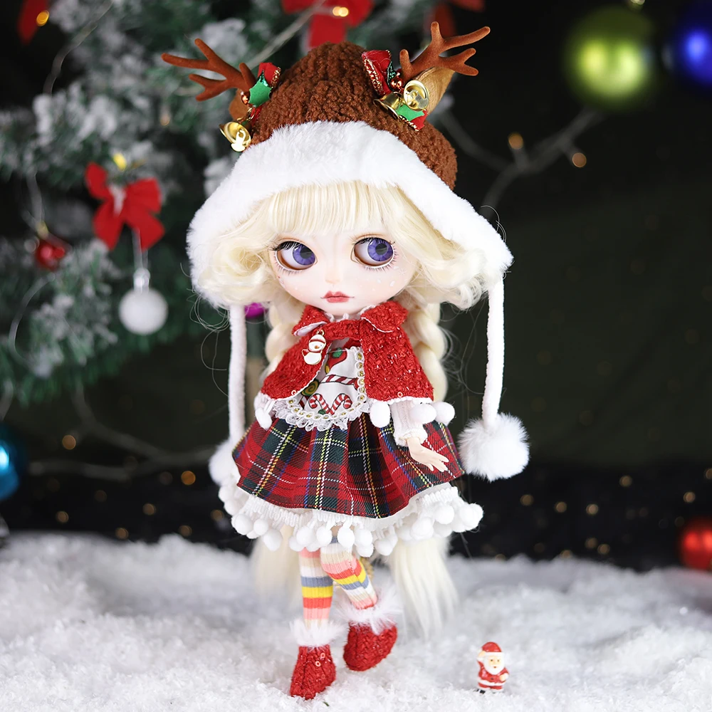 ICY DBS Blyth Doll bjd Clothes white dress pink cloak toy outfit