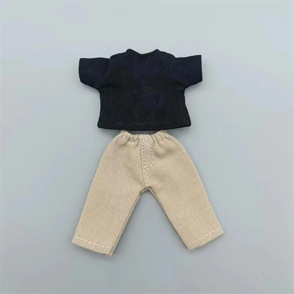 Fashion Doll Clothes For 1/11 OB11 Dolls Denim Trousers For 1/12 Bjd/GSC Doll T-shirt Mini Cute Doll Pants DIY Doll Accessories