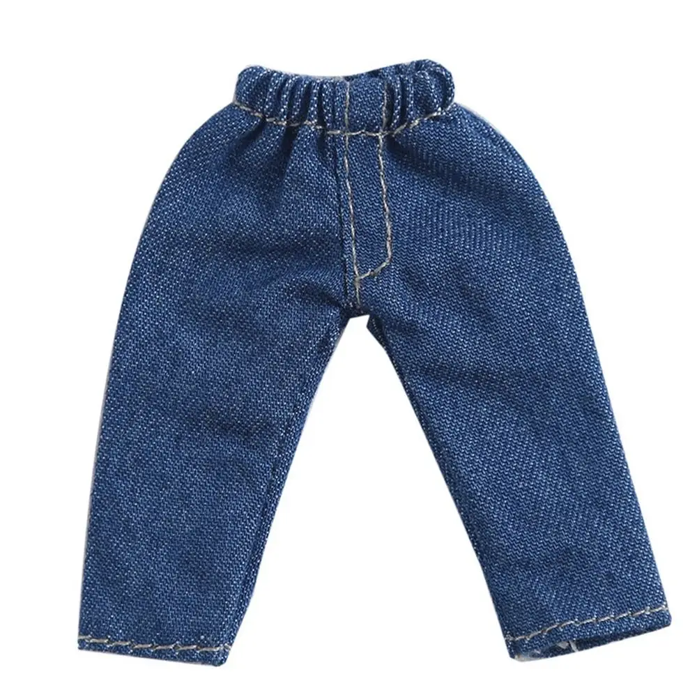 Fashion Doll Clothes For 1/11 OB11 Dolls Denim Trousers For 1/12 Bjd/GSC Doll T-shirt Mini Cute Doll Pants DIY Doll Accessories