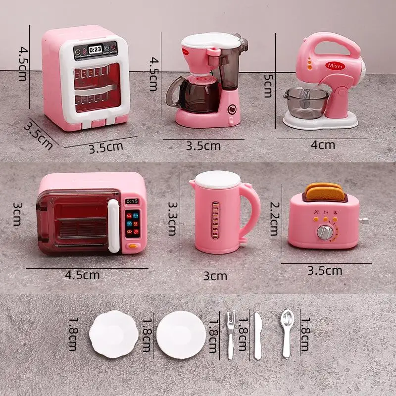 1Set Coffee Machine Egg Beater Home Appliances Decor Toy Doll House Accessories