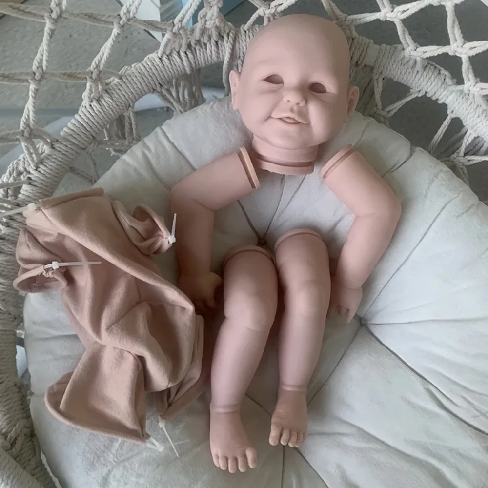 20inch Reborn Doll Kit Abigail Popular Smile Baby Unpainted Fresh Color Doll Parts with Body and Eyes Bebê Reborn Kit