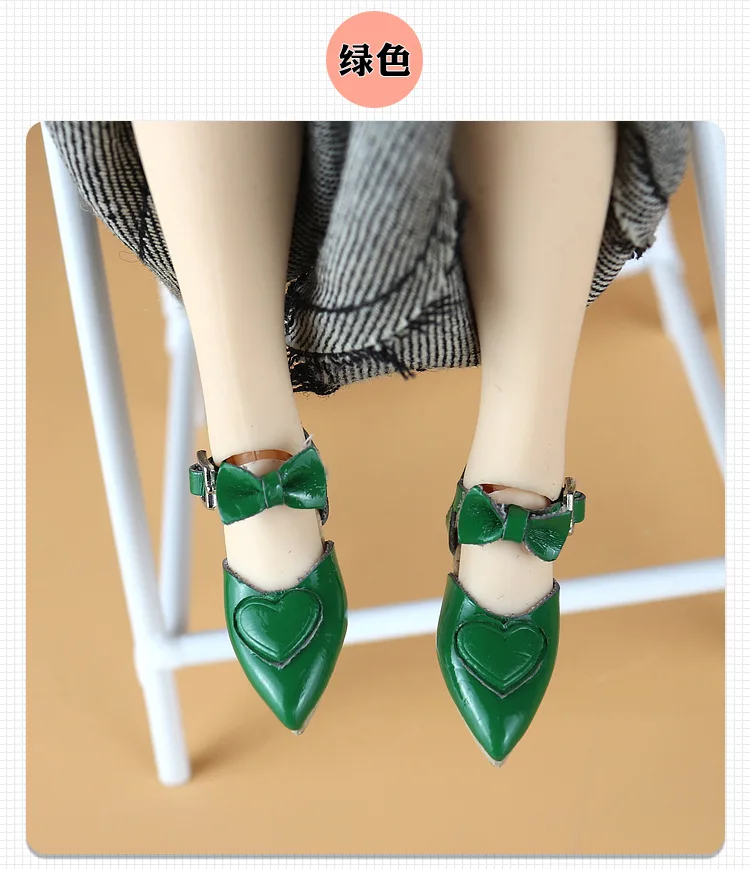 2.5cm Doll Shoes Ob24 22 Doll Noble Bow High Heels Pointed Toe Shoes For Blythes Licca Azones Ob24 Ob22 Fr Doll Body