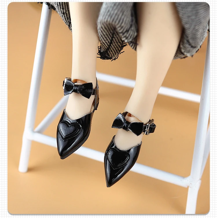 2.5cm Doll Shoes Ob24 22 Doll Noble Bow High Heels Pointed Toe Shoes For Blythes Licca Azones Ob24 Ob22 Fr Doll Body