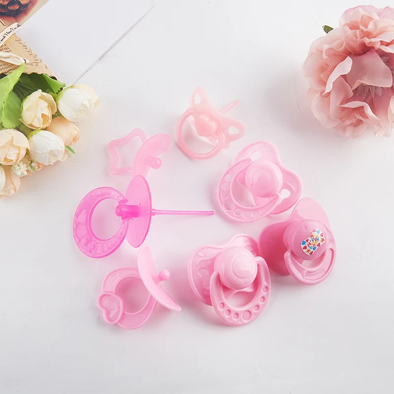 2Pcs/Lot Pink Doll Pacifier Doll Play House Supplies Dummy Nipples Diaper Pants Wear For New Reborn Baby Dolls Kids Toy