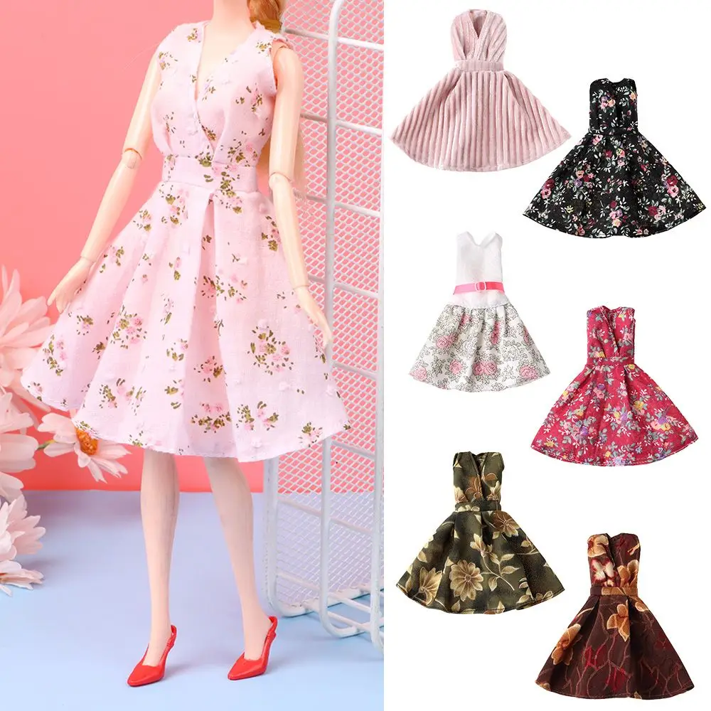 Fashion Doll Dress Girl Floral Clothes Handmade Doll Floral Dresses For 30cm Doll Accessories