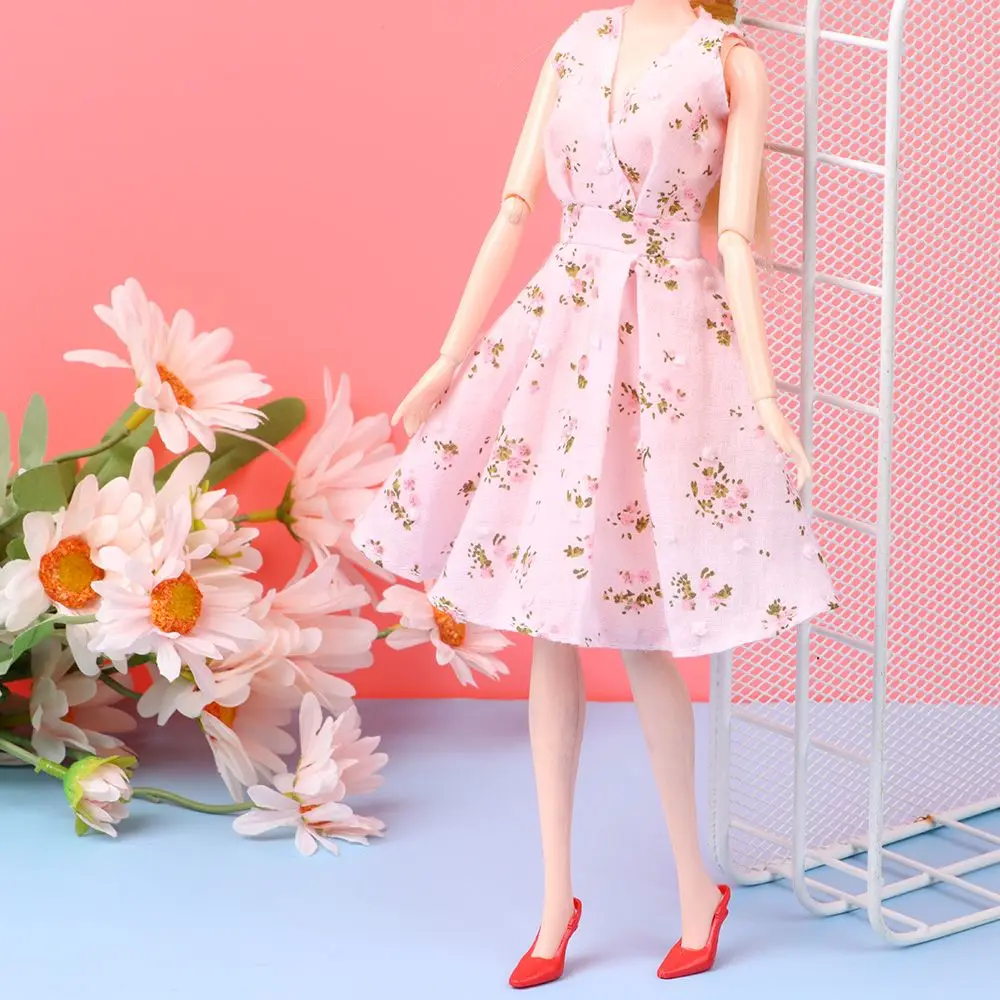 Fashion Doll Dress Girl Floral Clothes Handmade Doll Floral Dresses For 30cm Doll Accessories