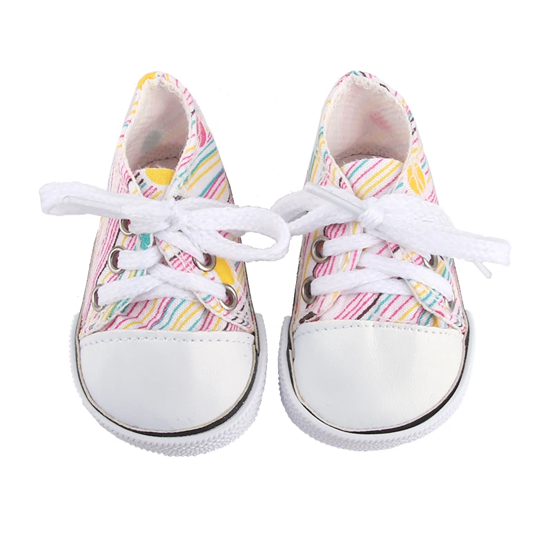 Canvas Cloth 7cm Shoes For 18 Inch American And 43cm New Born Baby Doll Shoes Clothes Accessories For Our generation Girl Dolls