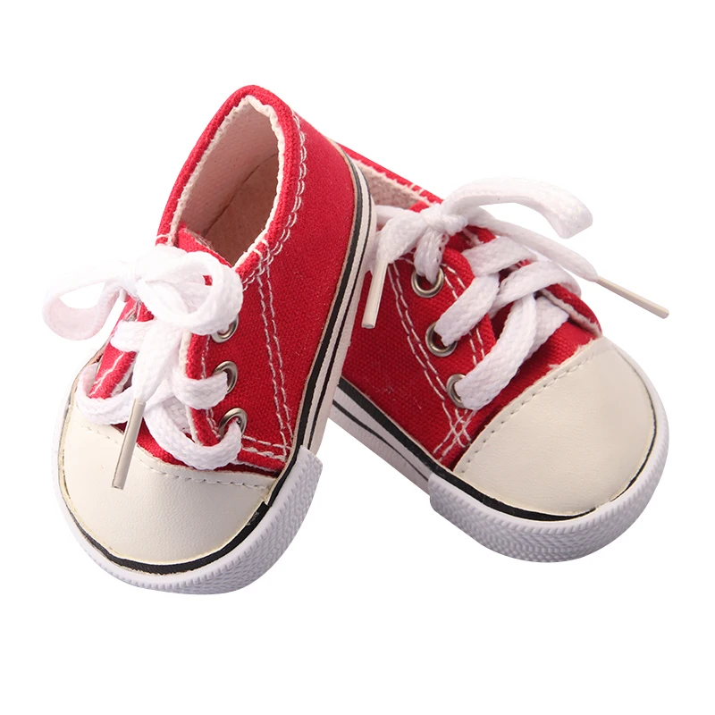 Canvas Cloth 7cm Shoes For 18 Inch American And 43cm New Born Baby Doll Shoes Clothes Accessories For Our generation Girl Dolls