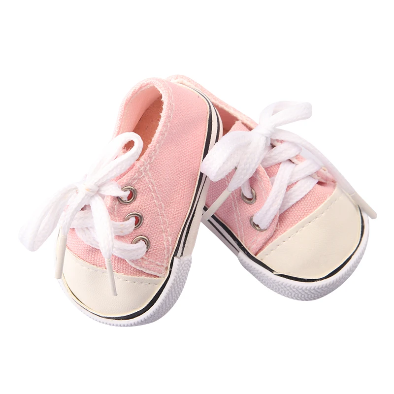 Canvas Cloth 7cm Shoes For 18 Inch American And 43cm New Born Baby Doll Shoes Clothes Accessories For Our generation Girl Dolls