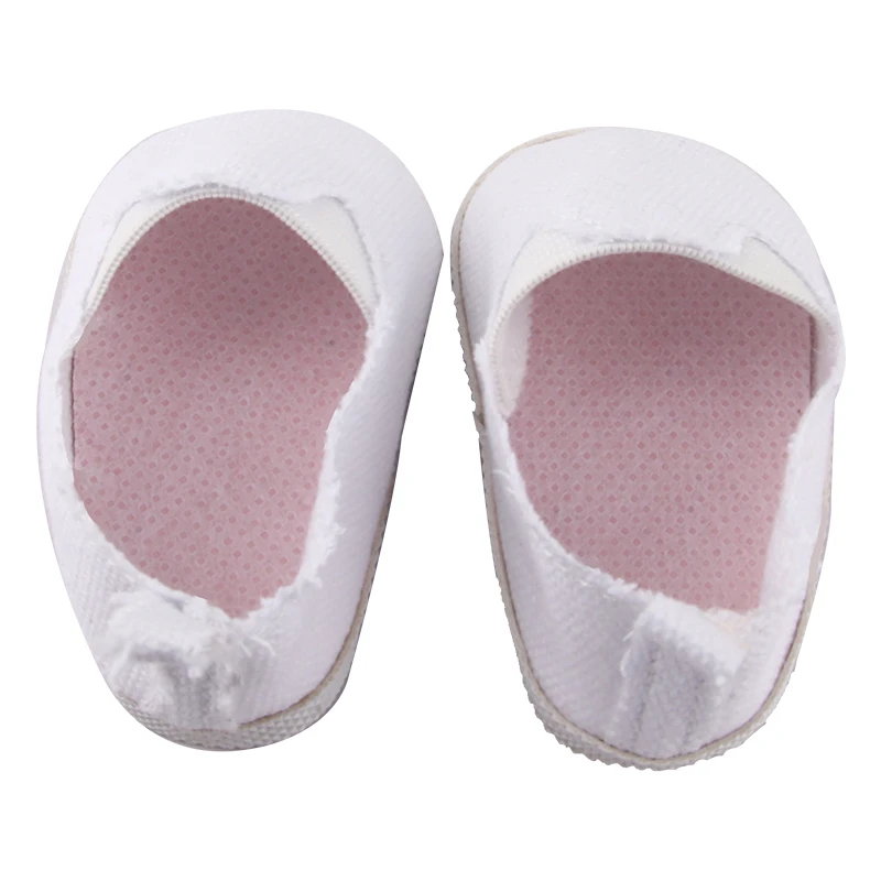 Canvas Cloth 7cm Shoes For 18 Inch American And 43cm New Born Baby Doll Shoes Clothes Accessories For Our generation Girl Dolls