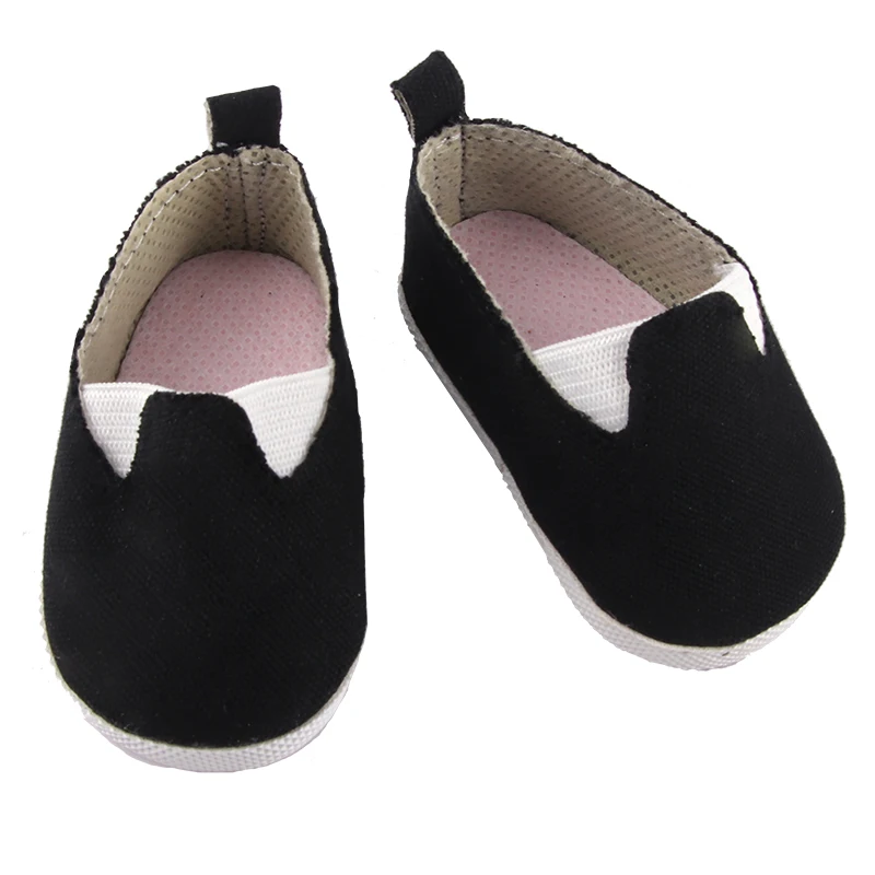 Canvas Cloth 7cm Shoes For 18 Inch American And 43cm New Born Baby Doll Shoes Clothes Accessories For Our generation Girl Dolls