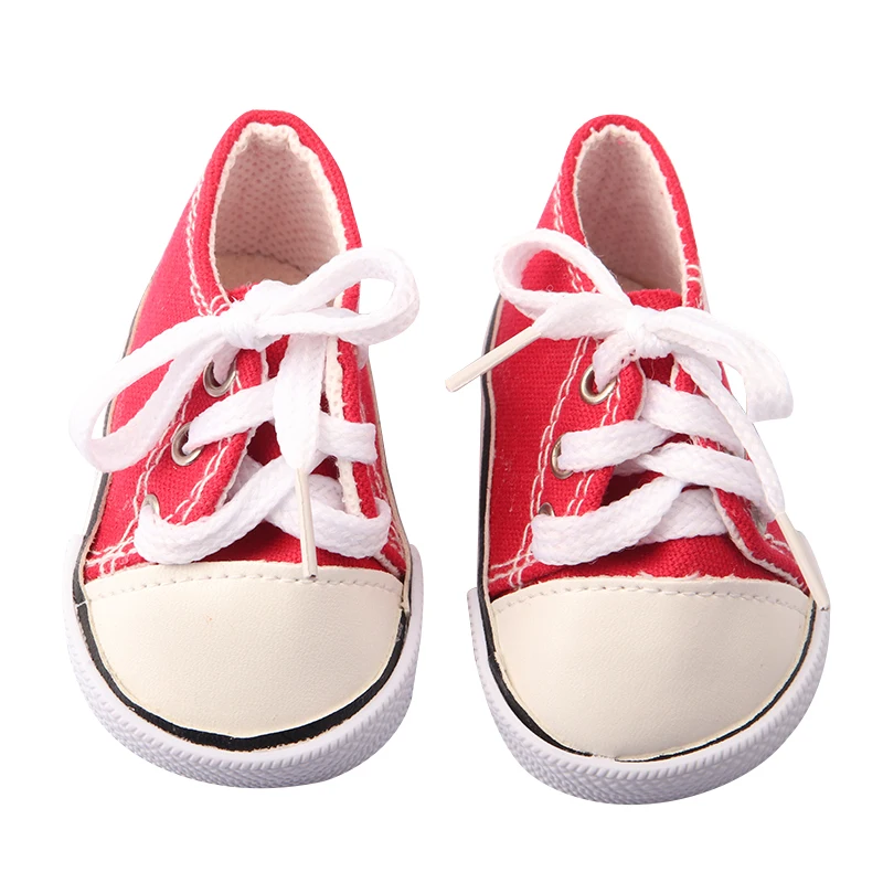 Canvas Cloth 7cm Shoes For 18 Inch American And 43cm New Born Baby Doll Shoes Clothes Accessories For Our generation Girl Dolls