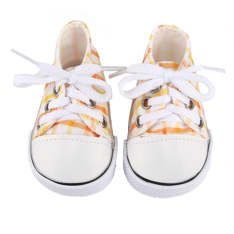 Canvas Cloth 7cm Shoes For 18 Inch American And 43cm New Born Baby Doll Shoes Clothes Accessories For Our generation Girl Dolls