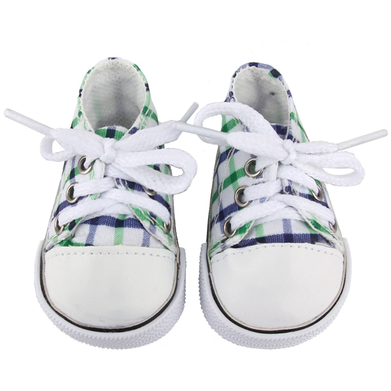 Canvas Cloth 7cm Shoes For 18 Inch American And 43cm New Born Baby Doll Shoes Clothes Accessories For Our generation Girl Dolls