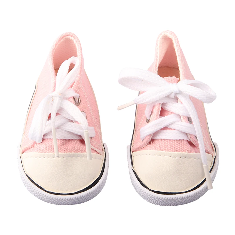 Canvas Cloth 7cm Shoes For 18 Inch American And 43cm New Born Baby Doll Shoes Clothes Accessories For Our generation Girl Dolls