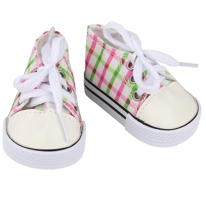 Canvas Cloth 7cm Shoes For 18 Inch American And 43cm New Born Baby Doll Shoes Clothes Accessories For Our generation Girl Dolls