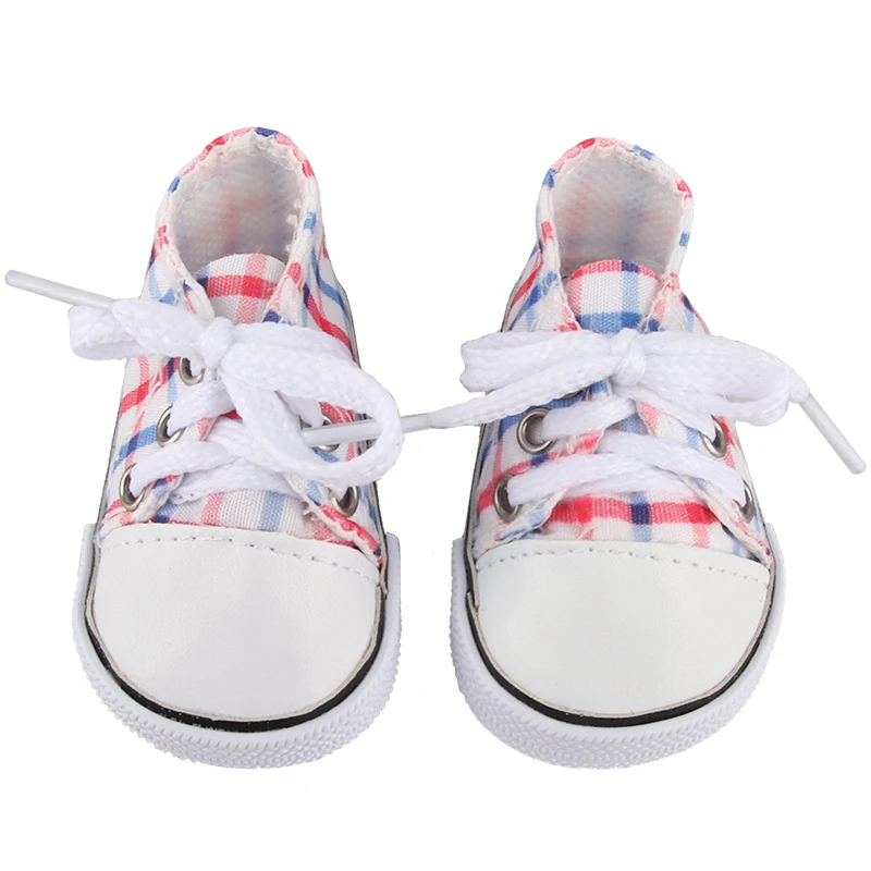 Canvas Cloth 7cm Shoes For 18 Inch American And 43cm New Born Baby Doll Shoes Clothes Accessories For Our generation Girl Dolls