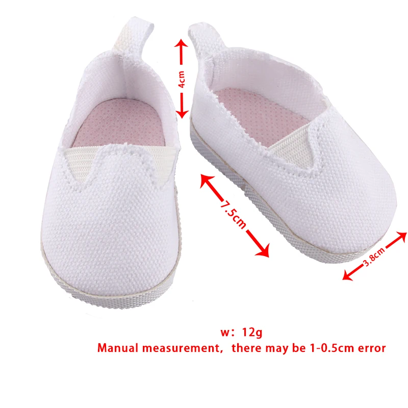 Canvas Cloth 7cm Shoes For 18 Inch American And 43cm New Born Baby Doll Shoes Clothes Accessories For Our generation Girl Dolls