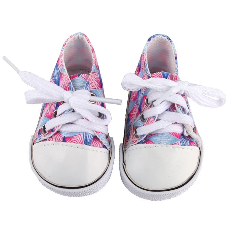 Canvas Cloth 7cm Shoes For 18 Inch American And 43cm New Born Baby Doll Shoes Clothes Accessories For Our generation Girl Dolls