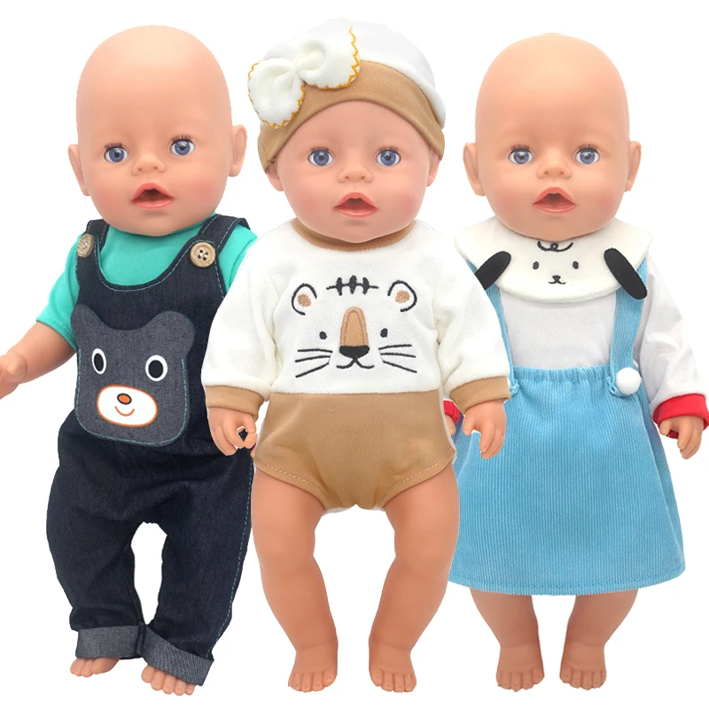 43 Cm Baby Doll Clothes Rompers for 17 Inch Baby Doll Suit Costume Set