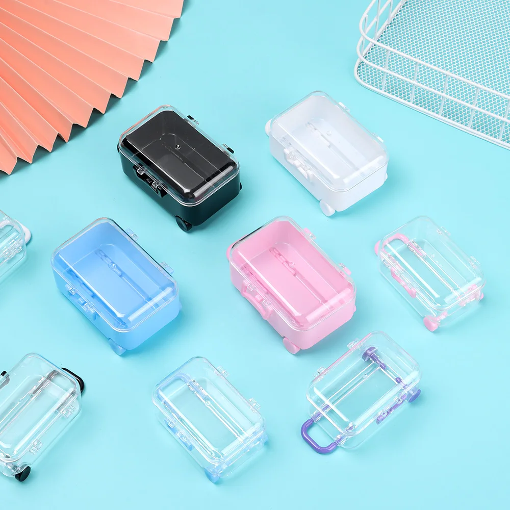 Fashion Mini Suitcase for Dolls Miniature Toys Trunk Dollhouse Decoration Lovely Small Clutch Jewellery Box Doll Handbag
