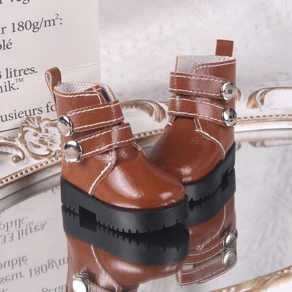 Fashion Bjd Doll Shoes 1/3 Dolls Accessories PU Leather Rivet Boots For 18-inch Doll Clothes 1/6 BJD Doll Wearing Shoes