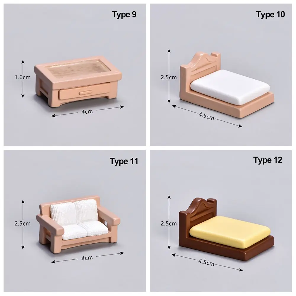 Miniature Dollhouse Furniture Dollhouse Ornament Dolls House Mini Toy Accessories Table chair shafa Model Kids Toy