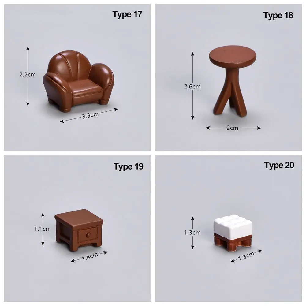 Miniature Dollhouse Furniture Dollhouse Ornament Dolls House Mini Toy Accessories Table chair shafa Model Kids Toy