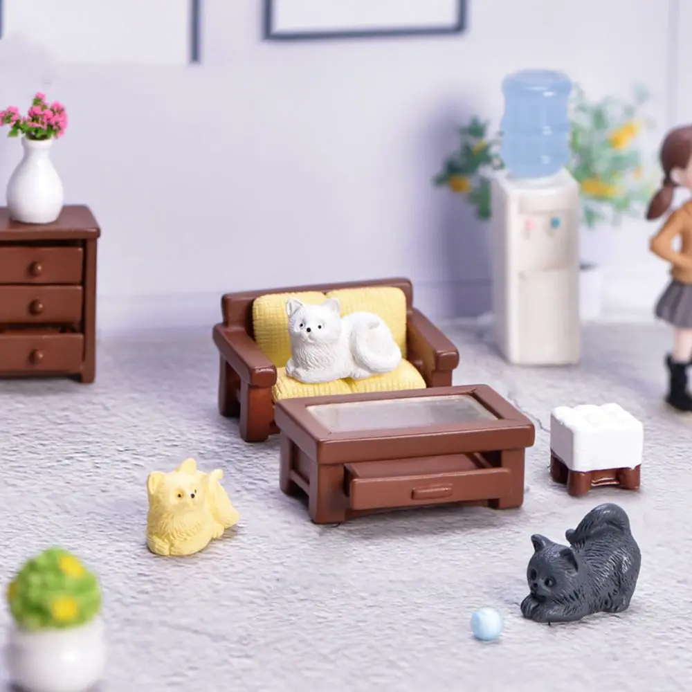 Miniature Dollhouse Furniture Dollhouse Ornament Dolls House Mini Toy Accessories Table chair shafa Model Kids Toy