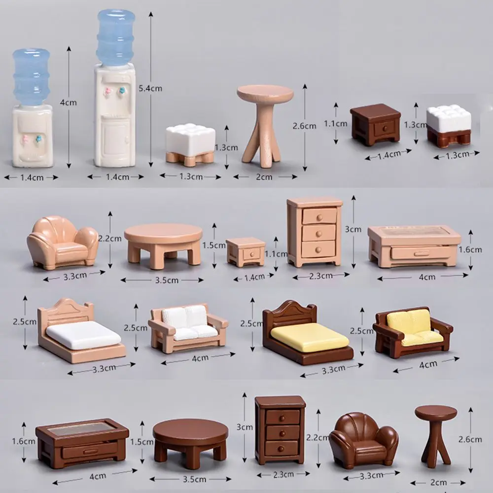 Miniature Dollhouse Furniture Dollhouse Ornament Dolls House Mini Toy Accessories Table chair shafa Model Kids Toy