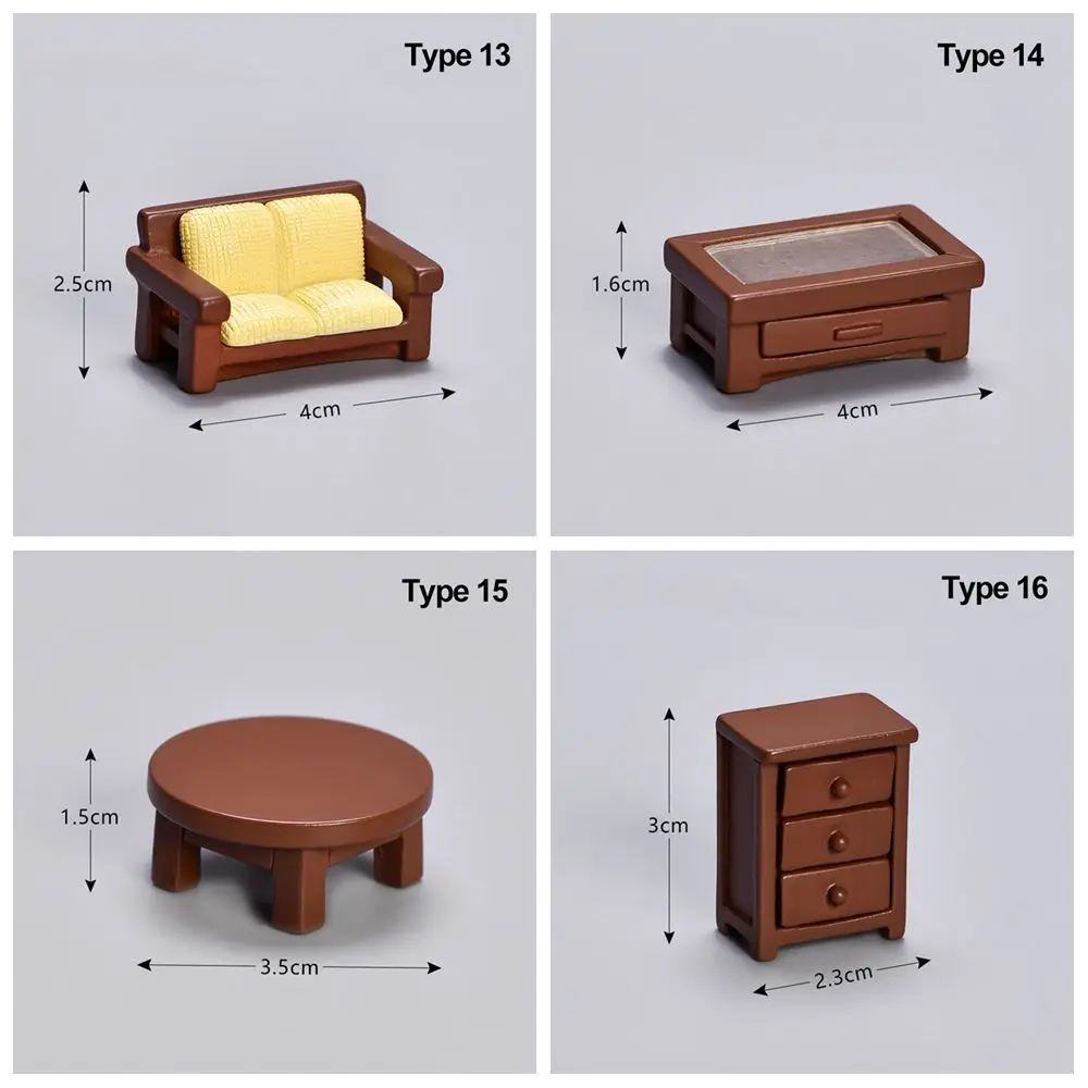 Miniature Dollhouse Furniture Dollhouse Ornament Dolls House Mini Toy Accessories Table chair shafa Model Kids Toy