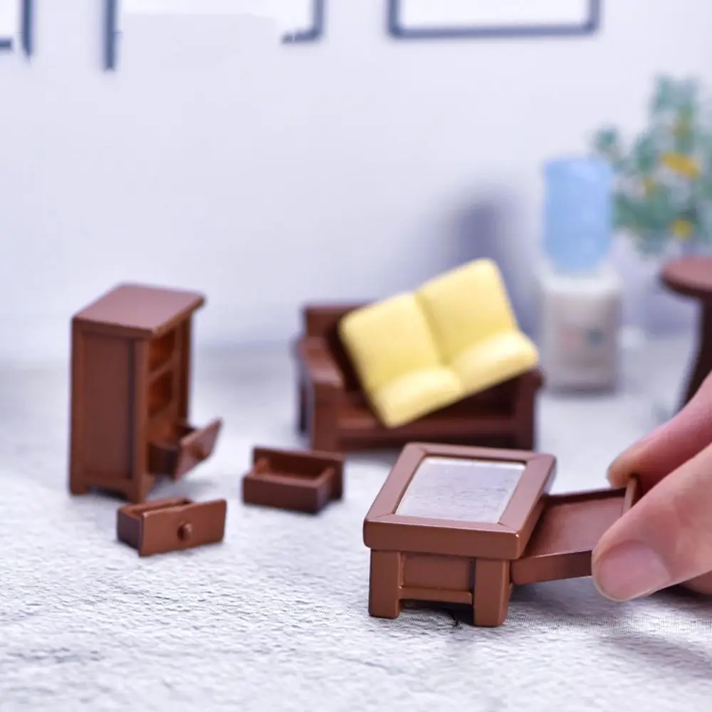 Miniature Dollhouse Furniture Dollhouse Ornament Dolls House Mini Toy Accessories Table chair shafa Model Kids Toy