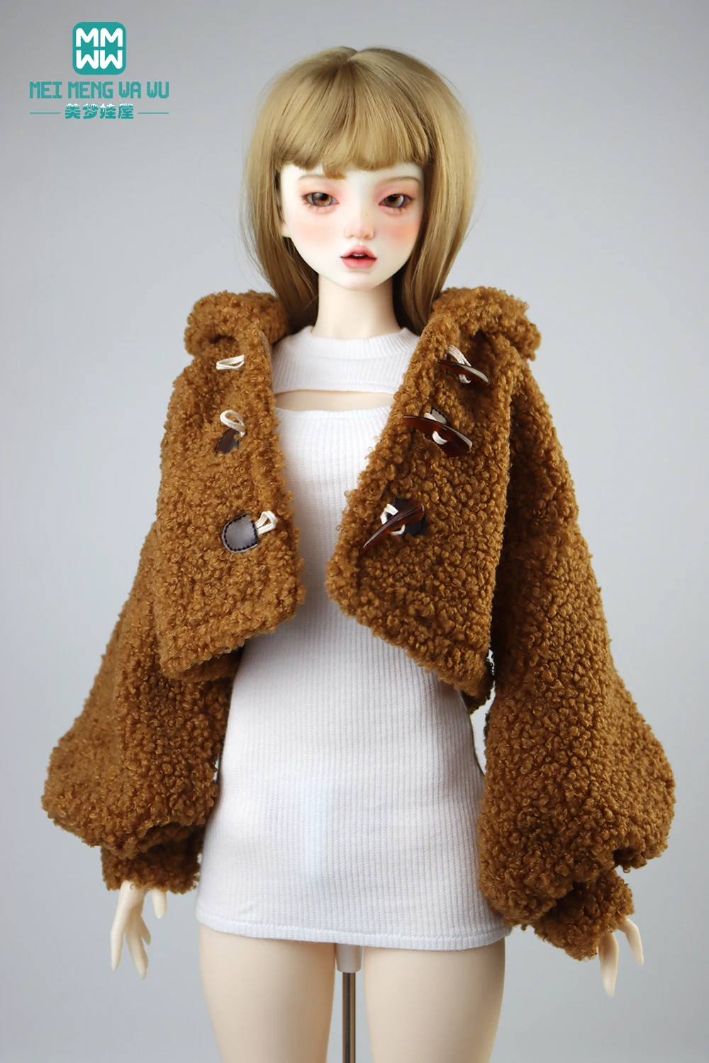 Clothes for Doll Fashion Plush Hooded Jacket for 58-60cm 1/3 BJD Toy Ball Joint Doll DD DDL Doll Toys Gift