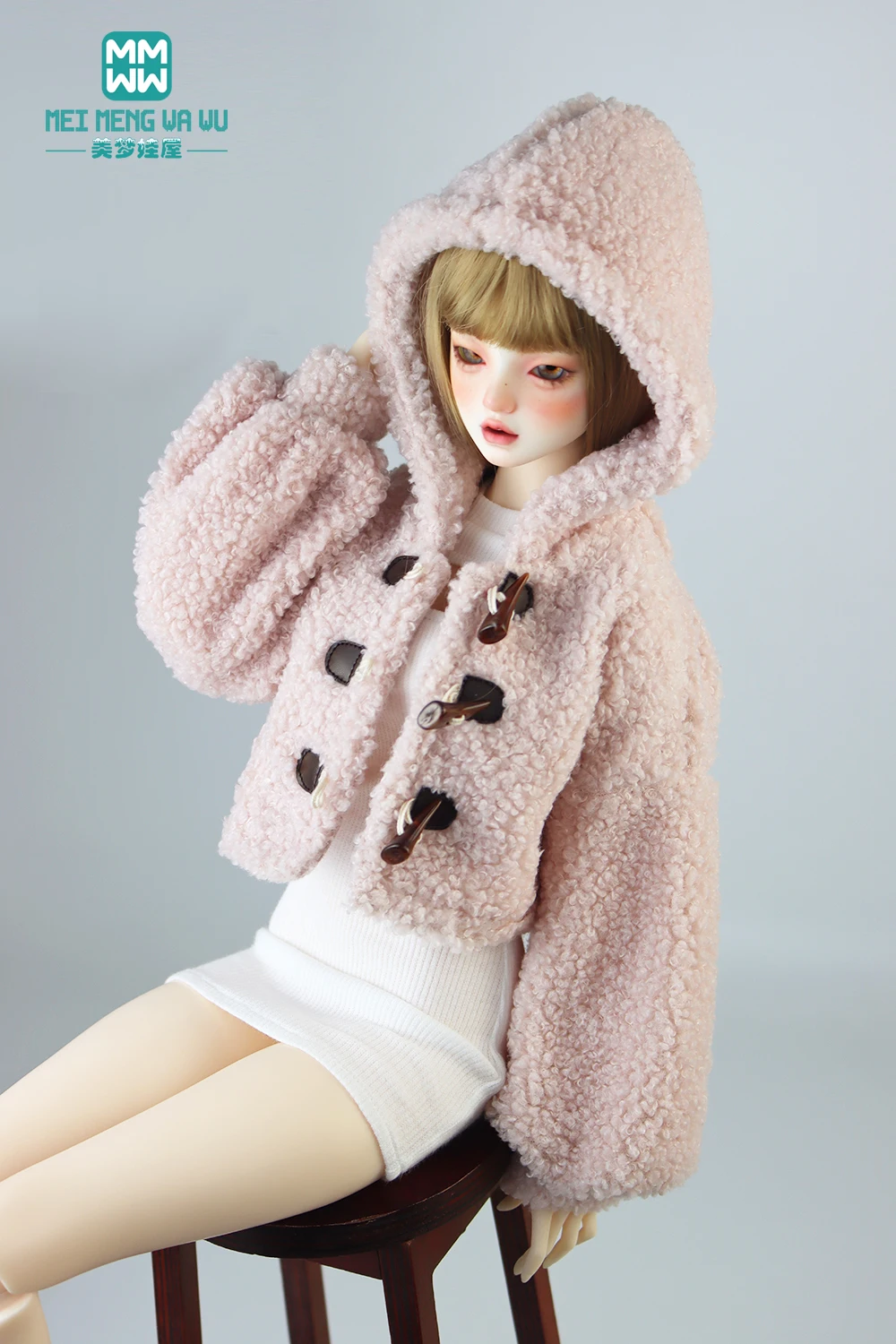 Clothes for Doll Fashion Plush Hooded Jacket for 58-60cm 1/3 BJD Toy Ball Joint Doll DD DDL Doll Toys Gift