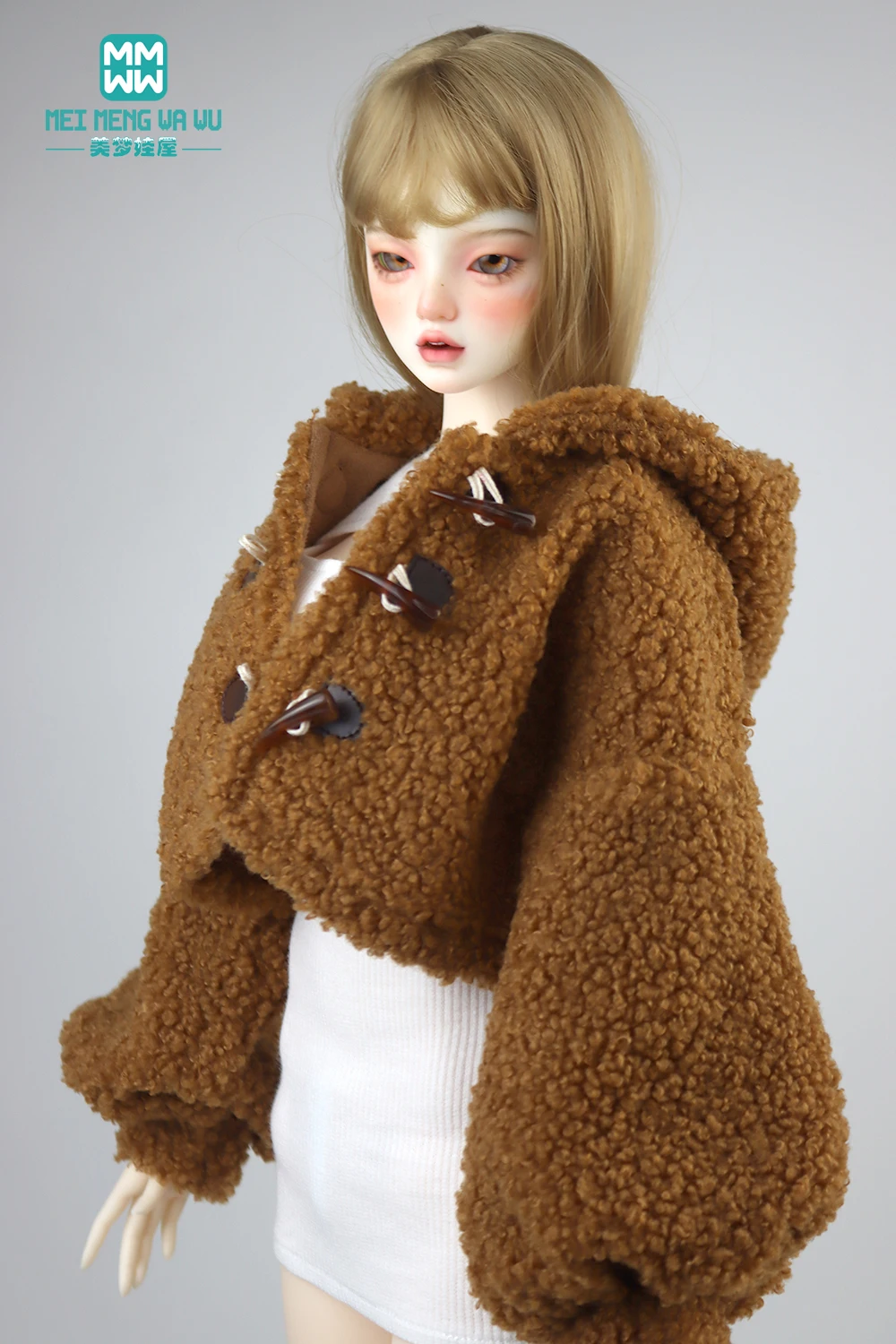 Clothes for Doll Fashion Plush Hooded Jacket for 58-60cm 1/3 BJD Toy Ball Joint Doll DD DDL Doll Toys Gift