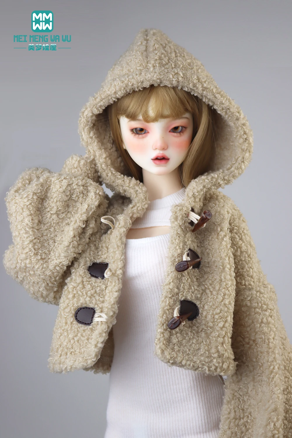Clothes for Doll Fashion Plush Hooded Jacket for 58-60cm 1/3 BJD Toy Ball Joint Doll DD DDL Doll Toys Gift