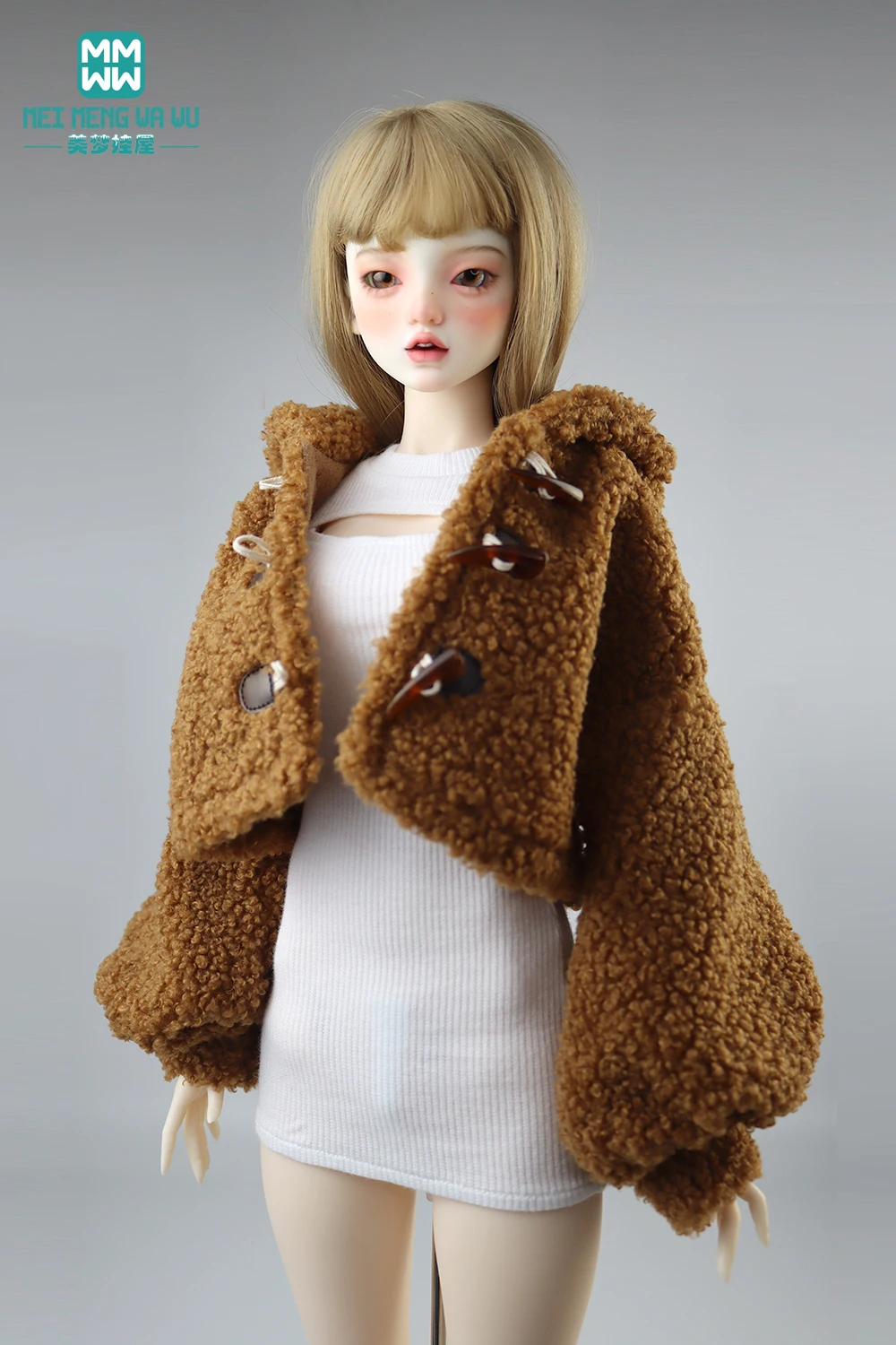 Clothes for Doll Fashion Plush Hooded Jacket for 58-60cm 1/3 BJD Toy Ball Joint Doll DD DDL Doll Toys Gift