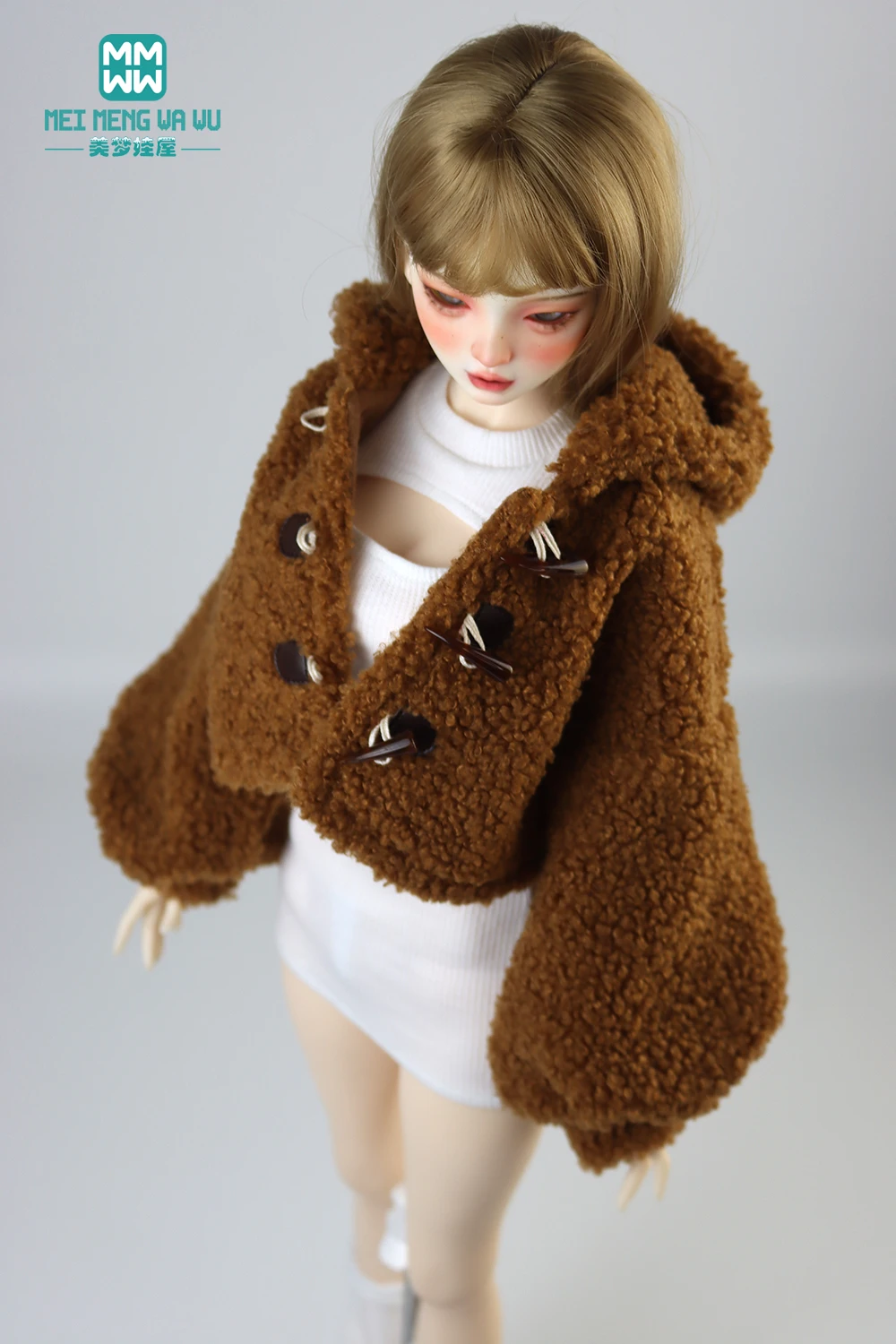 Clothes for Doll Fashion Plush Hooded Jacket for 58-60cm 1/3 BJD Toy Ball Joint Doll DD DDL Doll Toys Gift