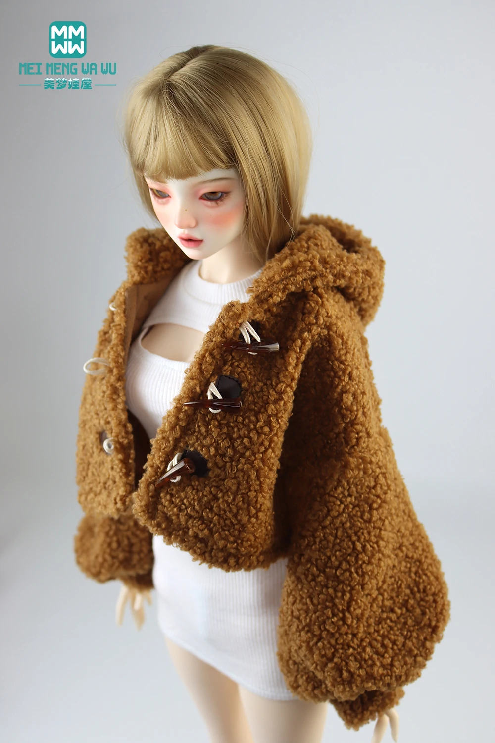 Clothes for Doll Fashion Plush Hooded Jacket for 58-60cm 1/3 BJD Toy Ball Joint Doll DD DDL Doll Toys Gift