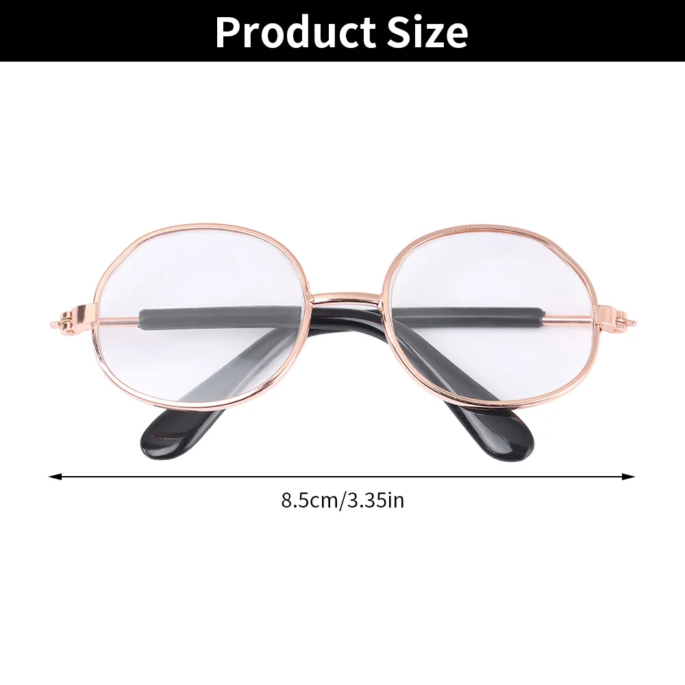 8.5cm Miniature Doll Sunglasses Metal Round Frame Glasses Lovely Doll Eyeglasses For Blythe Doll Accessories Kids Toys