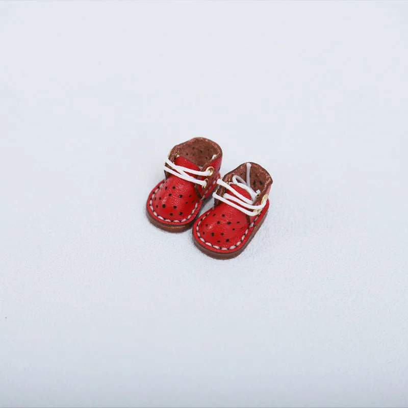 Ob11 handmade leather breathable sneakers Fashion Doll Cowhide high heel Shoes For Ob11, Obitsu 11, Holala, Gcs, 1/12bjd Dolls