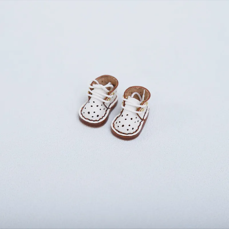 Ob11 handmade leather breathable sneakers Fashion Doll Cowhide high heel Shoes For Ob11, Obitsu 11, Holala, Gcs, 1/12bjd Dolls