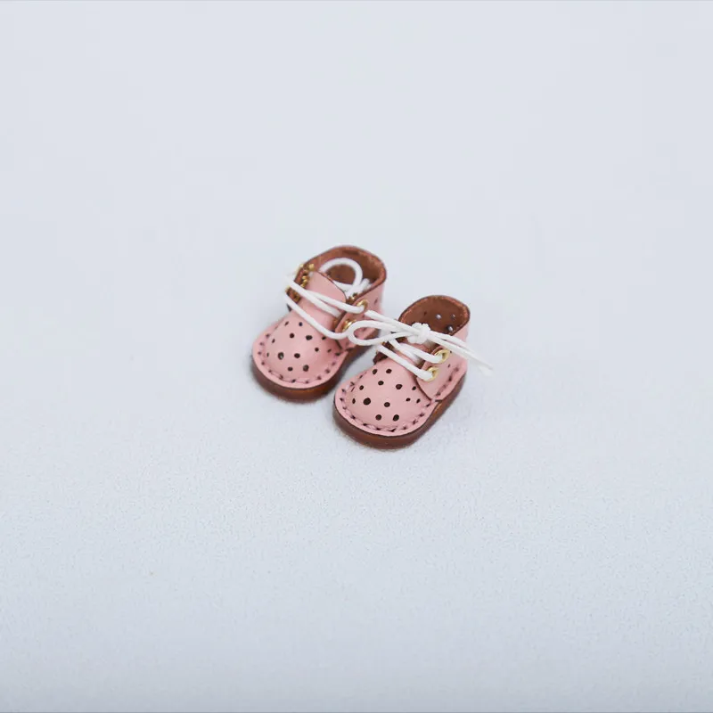 Ob11 handmade leather breathable sneakers Fashion Doll Cowhide high heel Shoes For Ob11, Obitsu 11, Holala, Gcs, 1/12bjd Dolls