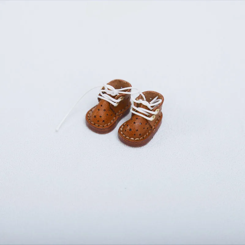 Ob11 handmade leather breathable sneakers Fashion Doll Cowhide high heel Shoes For Ob11, Obitsu 11, Holala, Gcs, 1/12bjd Dolls