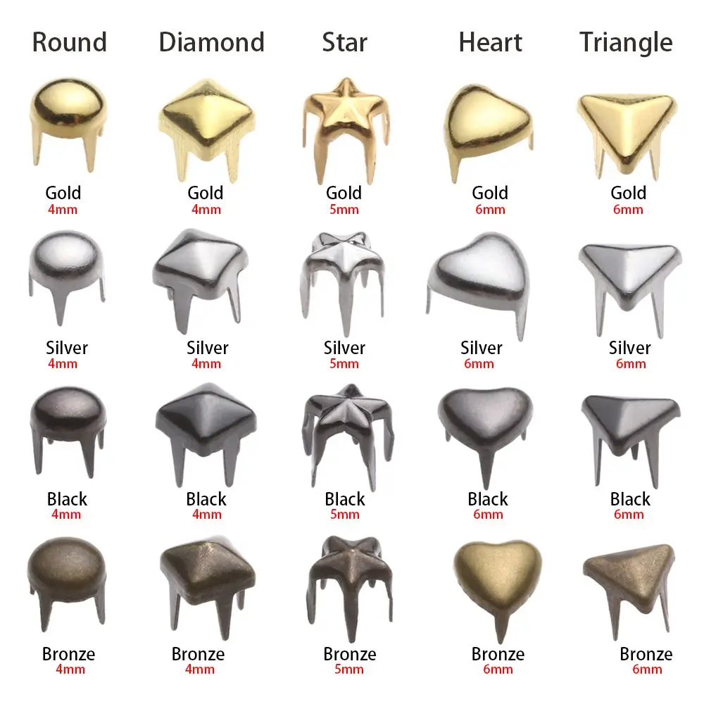 50Pcs Star/Heart Shape Bags Buckle Mini Metal Buckles for DIY Doll Clothes 4/5/6mm Tiny Buttons Doll Clothing Accessories