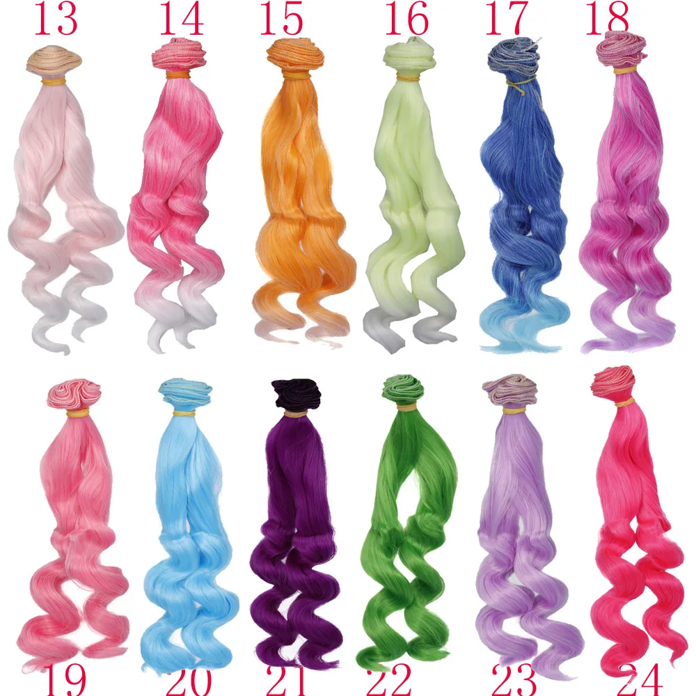 Russian DIY Doll Hair 25cm High Temperature Curly Hair for 1/3 1/4 1/6 BJD DIY Wavy Doll Hair Tree
