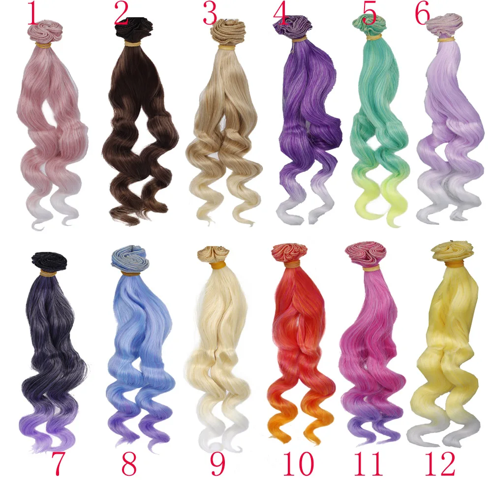 Russian DIY Doll Hair 25cm High Temperature Curly Hair for 1/3 1/4 1/6 BJD DIY Wavy Doll Hair Tree