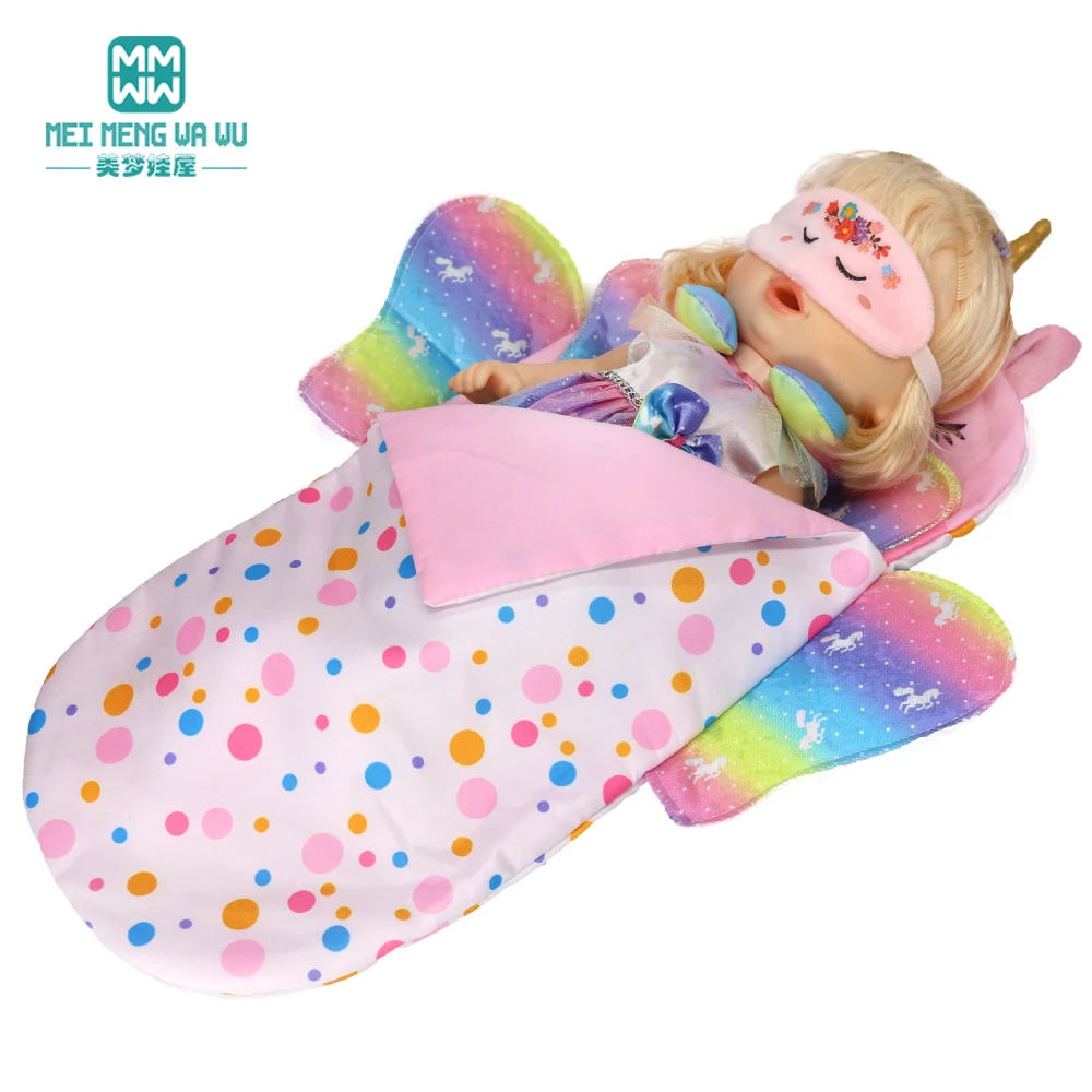Fits15-18inch American Doll Toys New Born Doll Fashion Backpack, Quilt Cover, Blanket Gift