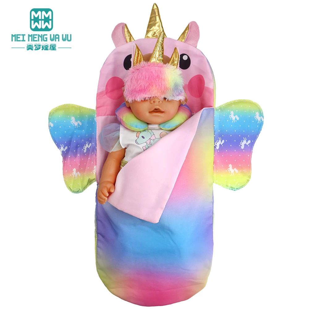 Fits15-18inch American Doll Toys New Born Doll Fashion Backpack, Quilt Cover, Blanket Gift
