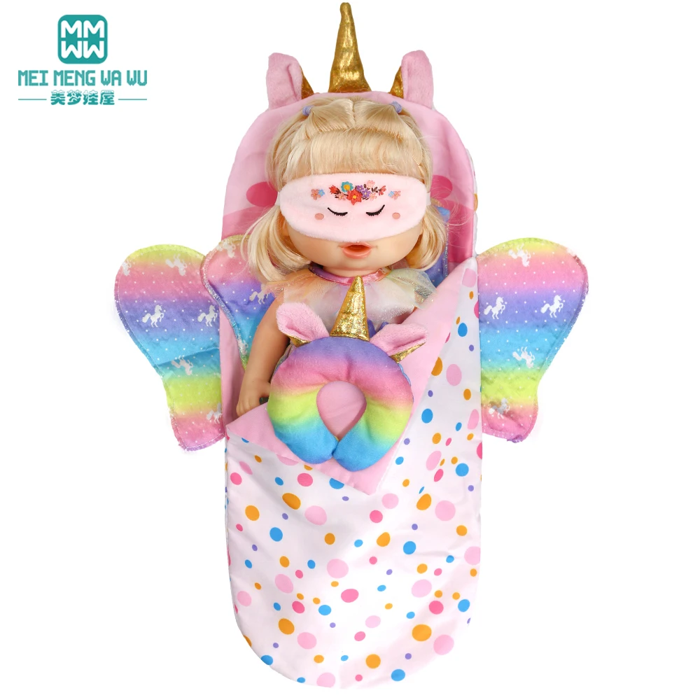 Fits15-18inch American Doll Toys New Born Doll Fashion Backpack, Quilt Cover, Blanket Gift